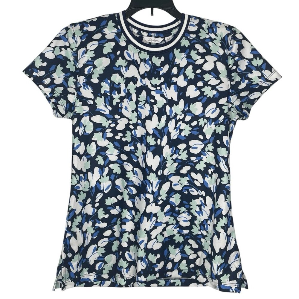 Lady Hagen Womens Shirt Size XS Crew Neck Floral UPF 25+ Moisture Wicking